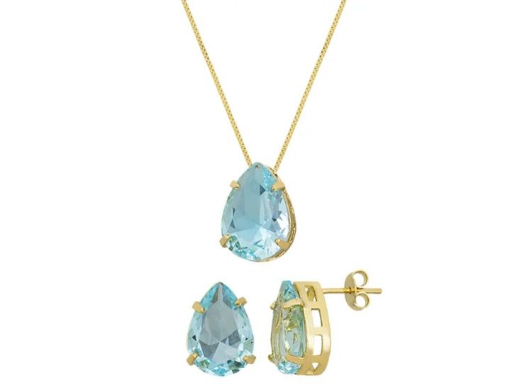 Conjunto de gotas azul aqua